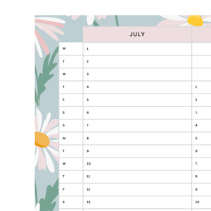 Internet only: Jul-Dec 2024 Wall Planner | Daisy Lane