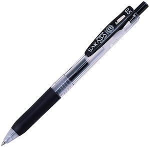 Zebra Sarasa Push Clip Gel Pen | 0.5 Black Singles