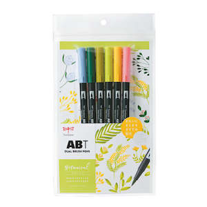 Tombow ABT Brush Marker Pen 6-Pack | Botanical Colours