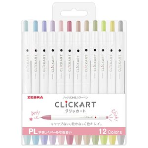 Zebra Sarasa Click Art Pens | Pale Pack