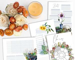 Bullet Journal Printable | Undated Calendar PDF Planner Bundle - Alchemical Habit Trackers