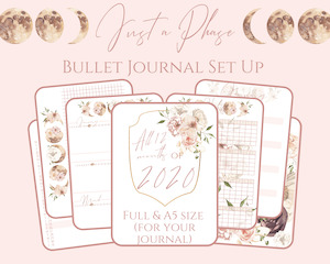 Just A Moon Phase Bullet Journal Planner Calendar Bundle | PDF Download & Printable