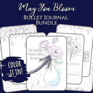 May You Bloom Bullet Journal Planner Calendar Bundle | PDF Download & Printable