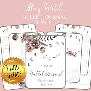 Stay Wild Bullet Journal Planner Bundle | PDF Download & Printable