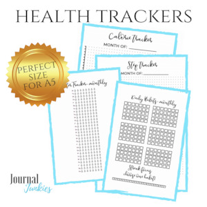 Monthly Health Tracker Bundle | PDF Download & Printable