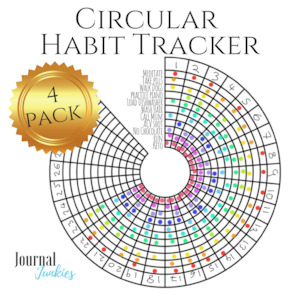 Circular Habit Tracker 4-Pack | PDF Download & Printable