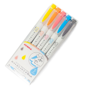 Zebra Mildliners Brush Pens | Blue Pack