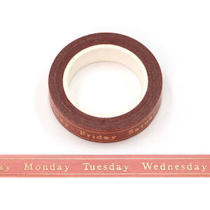 Internet only: Foil Pink Weekday | Thin Washi Tape