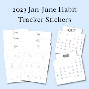 CLEARANCE STOCK: 2023 Planner Stickers Pack |  Jan-June Monthly Habit Trackers