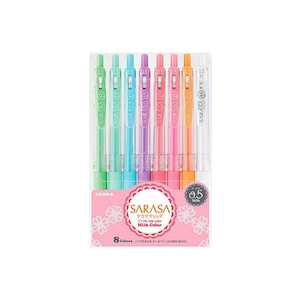 Zebra Sarasa Push Clip Gel Pen | 8 Milk Colour Set