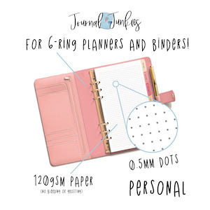 Journal Junkies Basics Loose Leaf Refill | Personal 120gsm Dotted