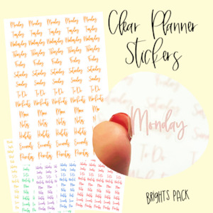 Basic Planner Stickers Pack | Journal Junkies Script Brights