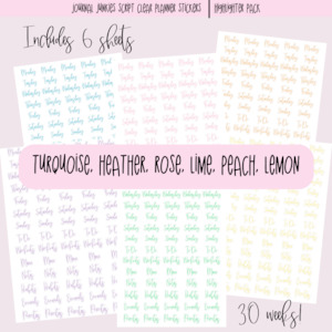 Basic Planner Stickers Pack | Journal Junkies Script Highlighter