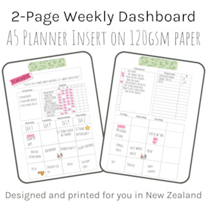 Loose Leaf Planner Inserts 120gsm | 2-Page Weekly