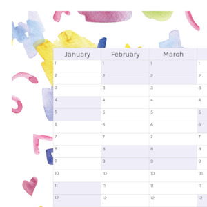 Vertical 2025 Paper Wall Planner | Scribble Splash