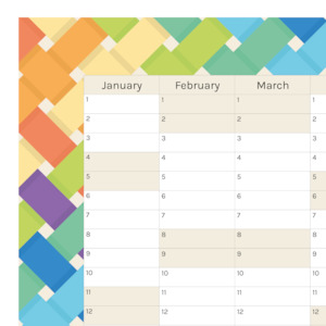 Vertical 2025 Paper Wall Planner | Rainbow Weave