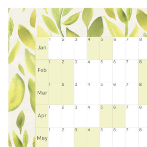 Horizontal 2025 Paper Wall Planner | Lemon Leaf