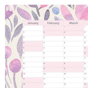 Vertical 2025 Paper Wall Planner | Lavender Bloom