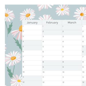 Vertical 2025 Paper Wall Planner | Daisy Lane