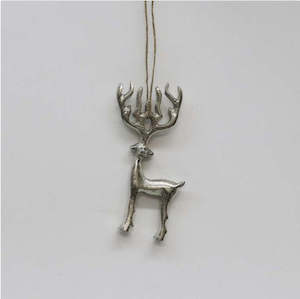 Decoration - Silver Aluminum Reindeer 12cm