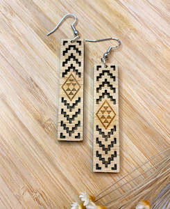 Earrings - Mako Design - Taniko Poutama