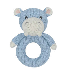 Gift: Rattle - Knitted - Hippo