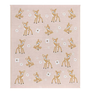 Gift: Baby Blanket - 100% Cotton Whimsical Blush Fawn