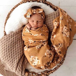 Organic Muslin Wrap - Snuggle Hunny - Golden Flower