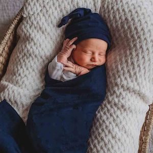 Organic Muslin Wrap - Snuggle Hunny - Navy