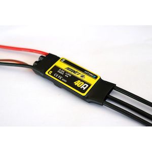 ESC Brushless: #H-40A. Hornet 40A. Aircraft Heli ESC. Burst 40A/50A 2-6LiPo 5-18NC SBEC 5.0/4.0A, 52x25x11mm, 35g. By HTIRC