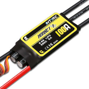 Hornet 100A. Aircraft ESC, Burst 120/100A 2-6Lipo 5-18NC 5v/6A BEC 73g 62x35x12mm