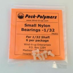 Propellers Spinners Starting Gear: Peck-Polymers PA001 Small Nylon Bearings - 1/32 (6 per pkt)