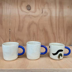 Set of 3 One-off Mugs Oat/Cobalt