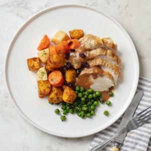 Roast Chicken with Gourmet Vege Medley & Gravy