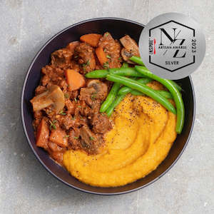 Beef Bourguignon with Mushrooms & Pumpkin Mash