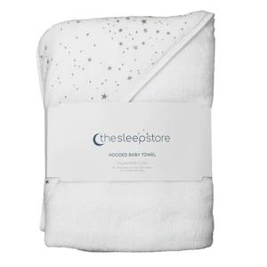 Hooded Baby Towel – White Stars