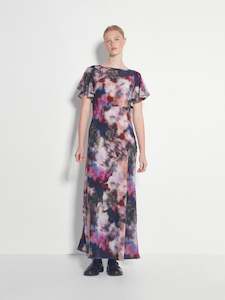 Camelia Dress (Floral Veil Silk CDC) Dreamscape