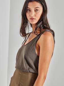 Clothing wholesaling: JHL Tank (Fine Cotton Cashmere) Soft Khaki