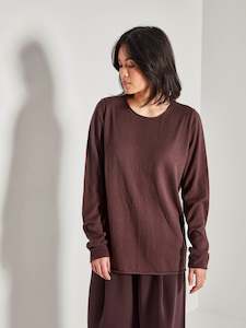 JHL Crew L/S T (Fine Cotton Cashmere) Chestnut