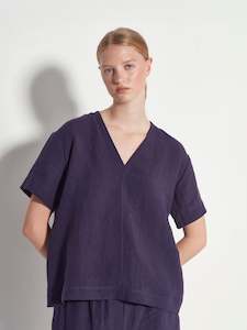 Clothing wholesaling: Yvette Top (Vintage Linen) Royal Blue