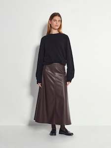 Clothing wholesaling: Pipi Skirt (Faux Leather) Espresso