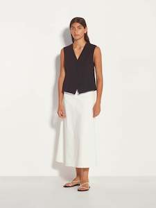 Pipi Skirt (Textured Twill) White Twill