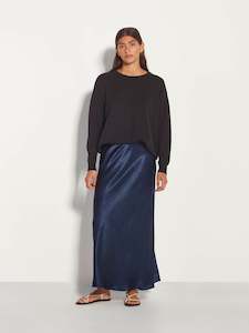 Clothing wholesaling: Em Skirt (Crushed Satin) Dark Sapphire