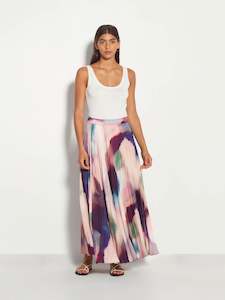 Evelyn Pleat Skirt (Illuminate Crepe) Prism