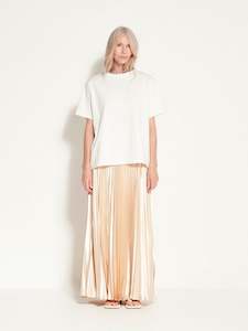 Derya Pleat Skirt (Polished Satin) Pearl Shine