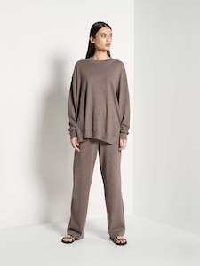 Clothing wholesaling: JHL Crew Sweater (Cotton Cashmere) Walnut