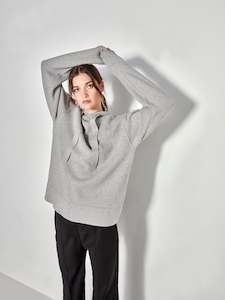 Clothing wholesaling: JHL Luxe Hoodie (Cotton Cashmere) Grey Marle