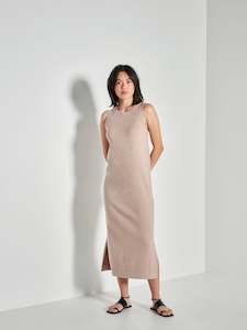 Clothing wholesaling: JHL Split Tank Dress (Cotton Cashmere) Biscuit Marle