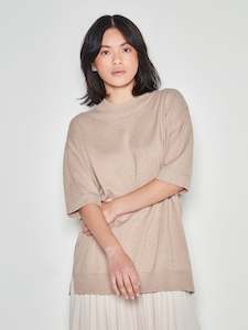 Clothing wholesaling: JHL Crew S/S Sweater (Cotton Cashmere) Biscuit Marle