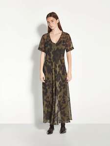 Sawyer Dress (Midnight Flora) Moss